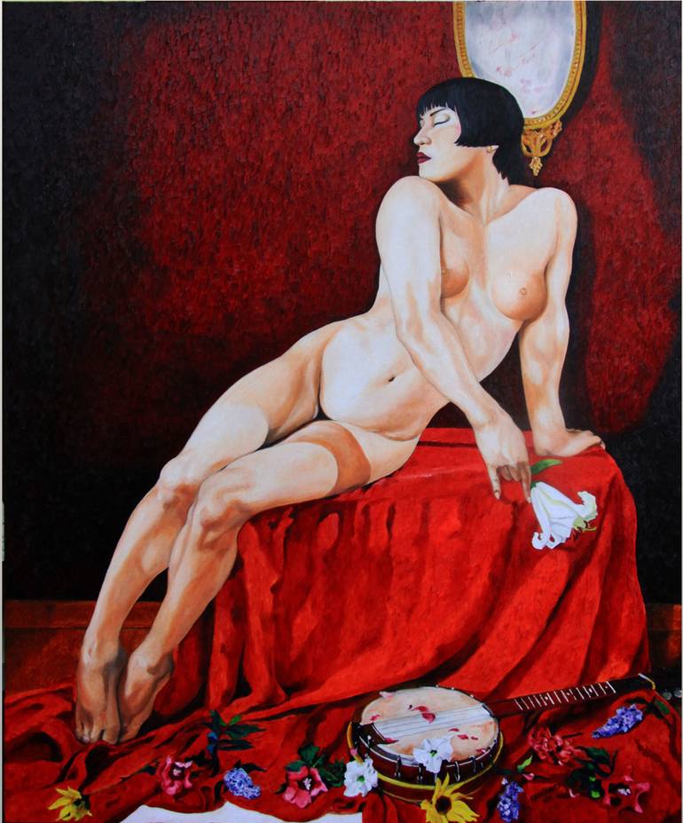 Original Realism Nude Paintings by Prasong Kantanee