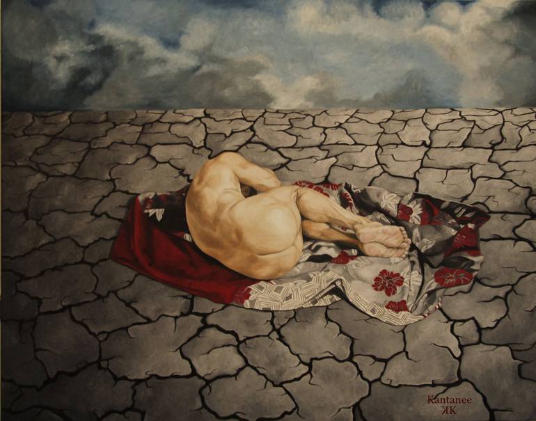 Original Realism Nude Paintings by Prasong Kantanee