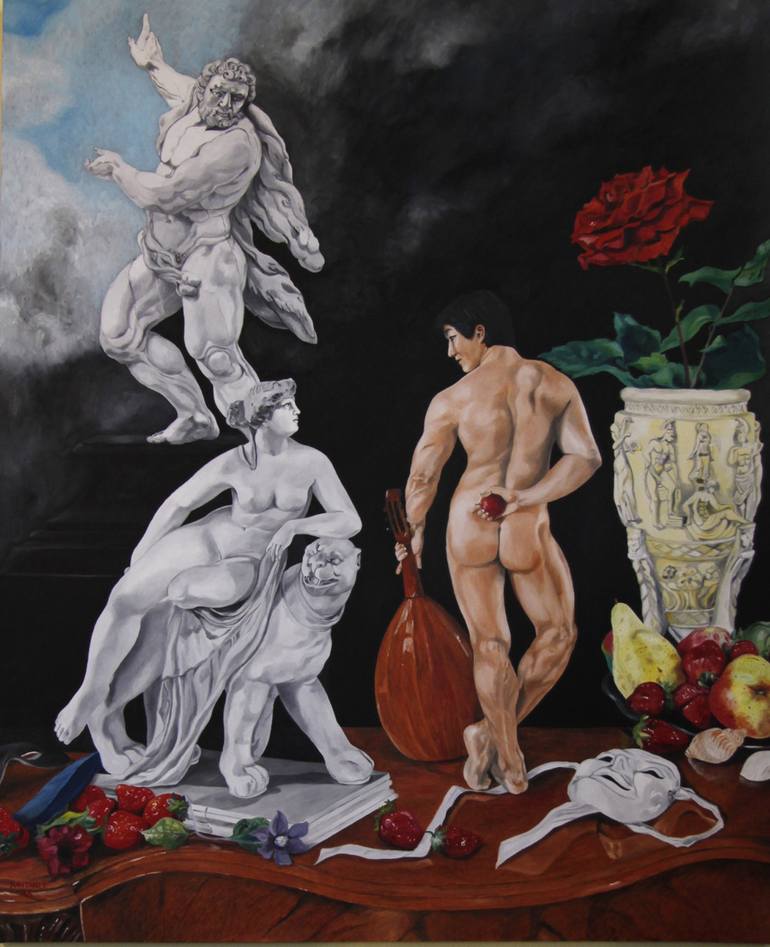 Original Realism Nude Paintings by Prasong Kantanee