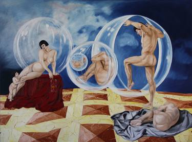 Original Surrealism Nude Paintings by Prasong Kantanee