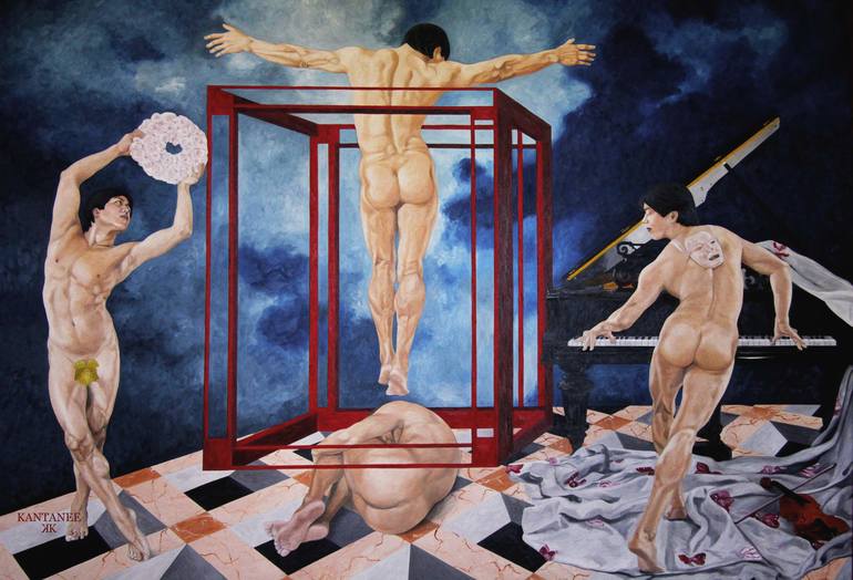 Original Realism Nude Paintings by Prasong Kantanee