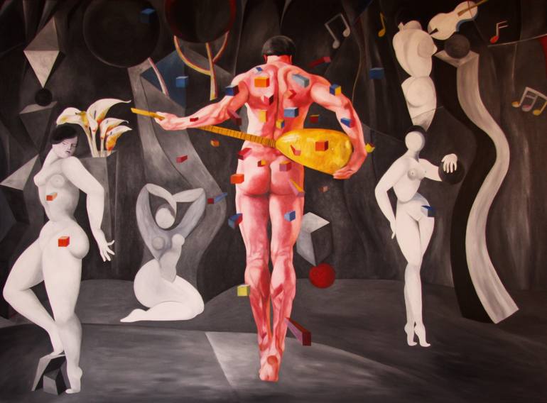 Original Expressionism Nude Paintings by Prasong Kantanee
