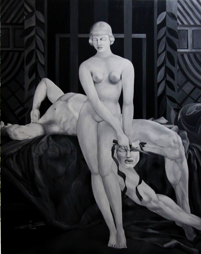 Print of Art Deco Classical mythology Paintings by Prasong Kantanee