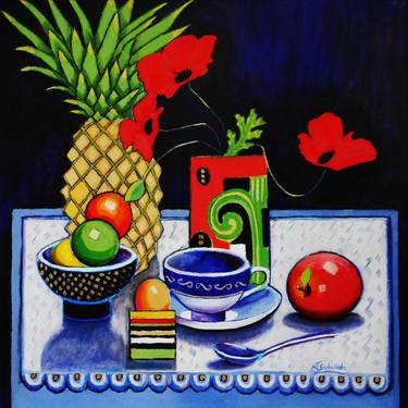 Original Abstract Food & Drink Painting by maggie Sadullah