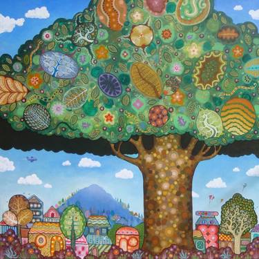 Print of Cubism Tree Paintings by zulfian hariyadi