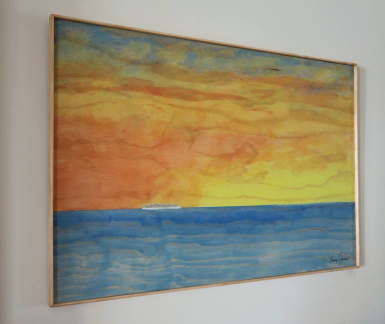 Original Minimalism Seascape Painting by Barry Johnson