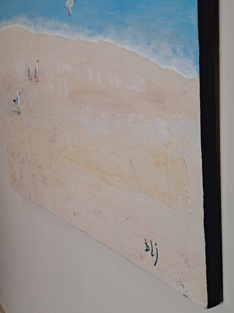 Original Impressionism Beach Painting by Barry Johnson