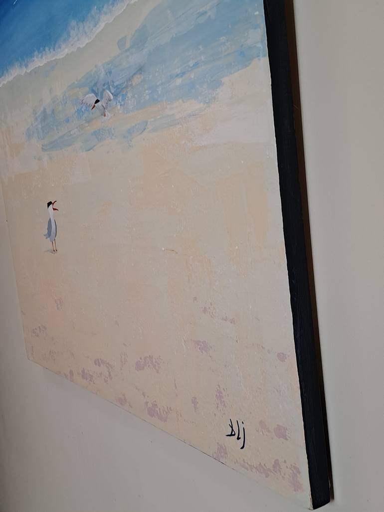 Original Impressionism Beach Painting by Barry Johnson