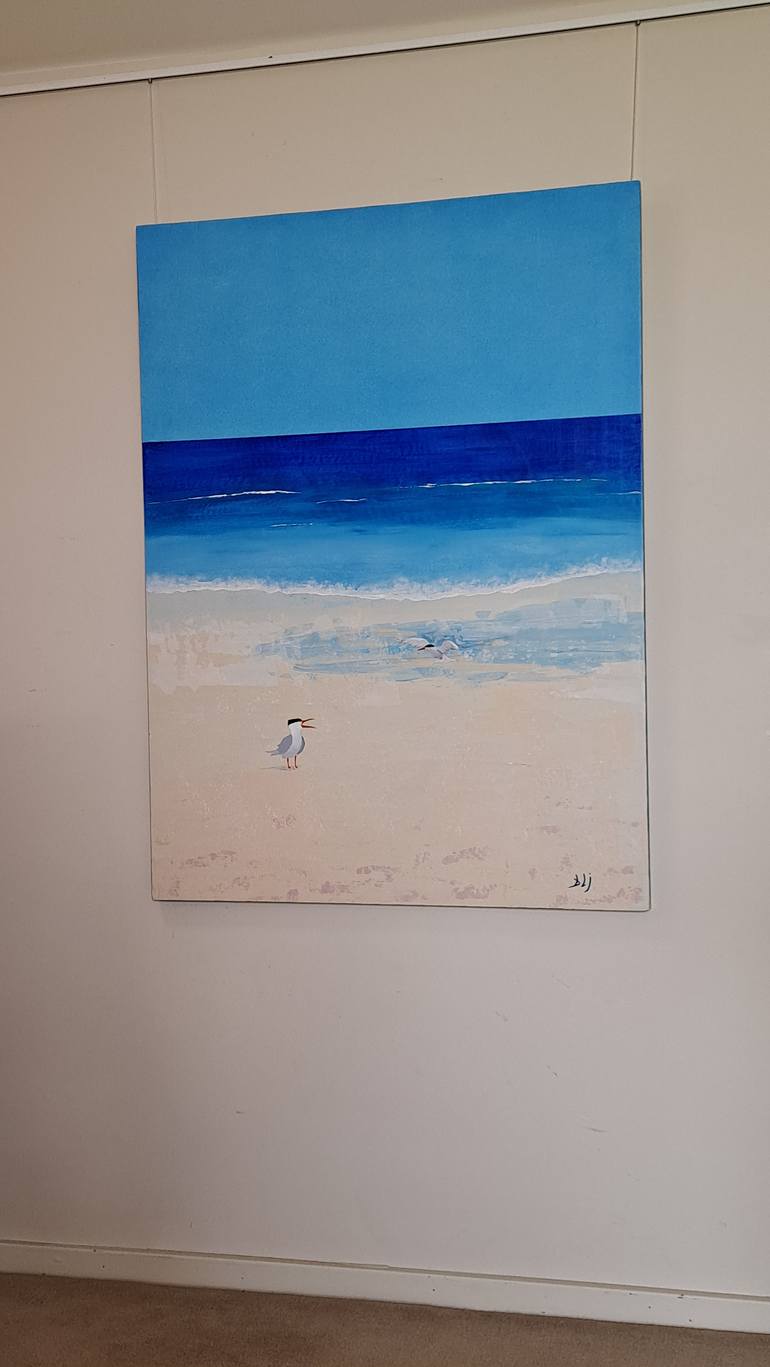 Original Impressionism Beach Painting by Barry Johnson