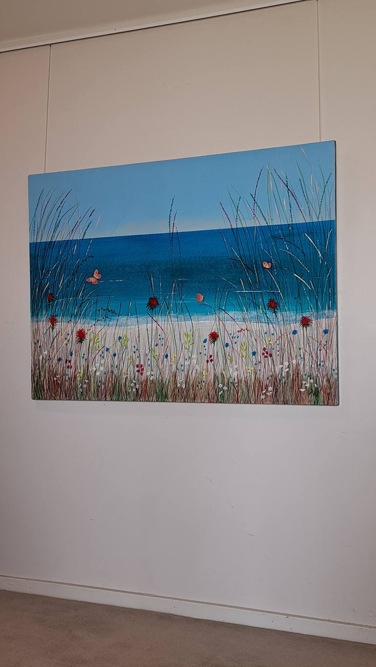 Original Impressionism Beach Painting by Barry Johnson
