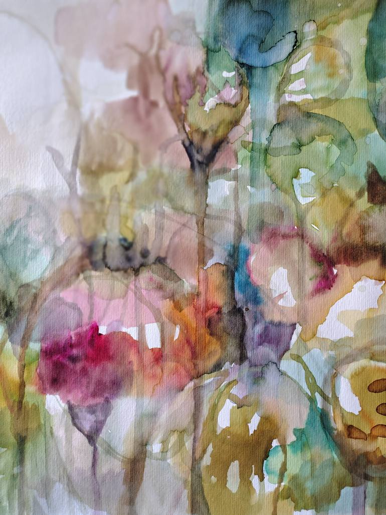 Original Abstract Expressionism Floral Painting by Beatriz Mendonça De Castilho