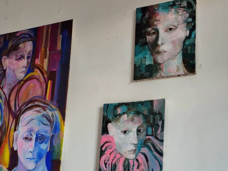 Original Expressionism People Painting by Beatriz Mendonça De Castilho