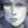 watercolor on paper
figurative
fine art
portrait
grey
pink
face
 woman