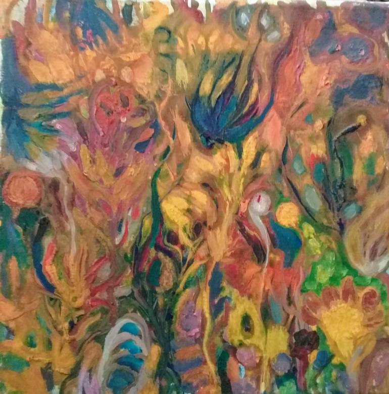 Original Expressionism Floral Painting by Beatriz Mendonça De Castilho