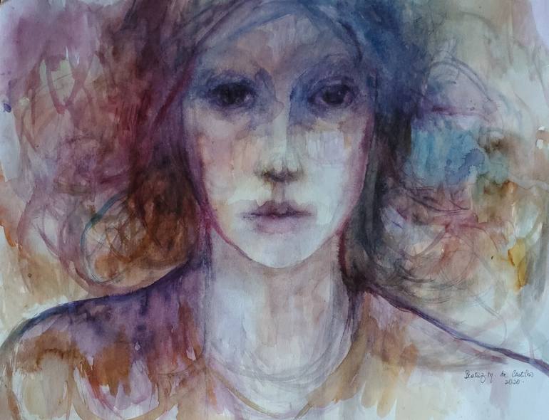 Original Abstract Expressionism People Painting by Beatriz Mendonça De Castilho