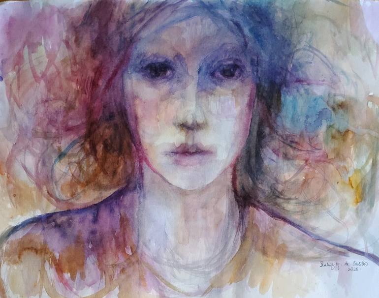 Original Abstract Expressionism People Painting by Beatriz Mendonça De Castilho