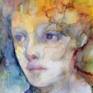 fine art, figurative, yellow, Blue,