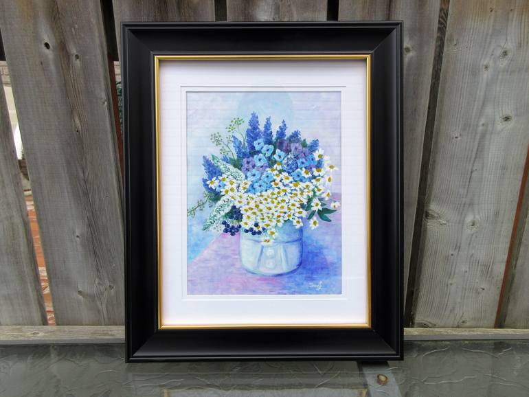 Original Art Deco Floral Painting by Inna Laktionova