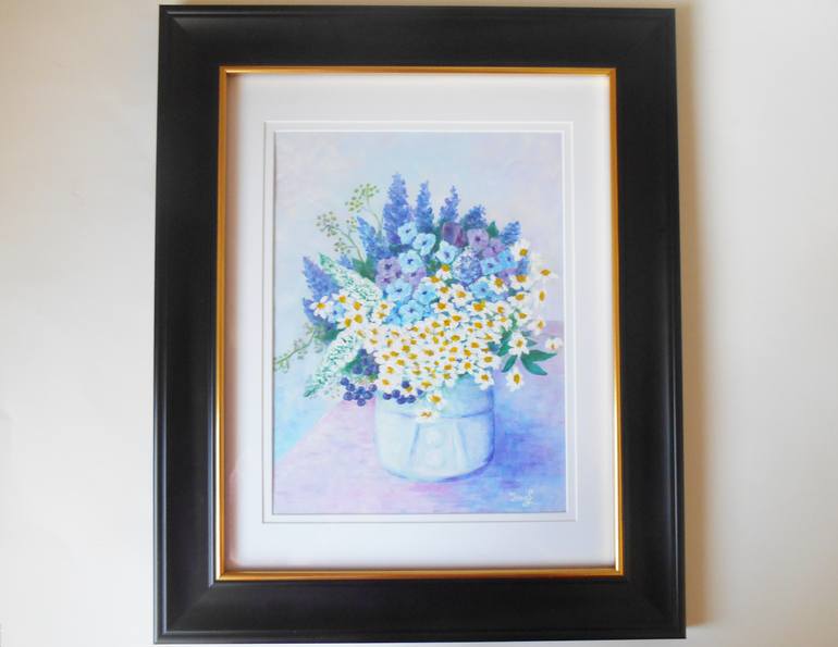 Original Art Deco Floral Painting by Inna Laktionova