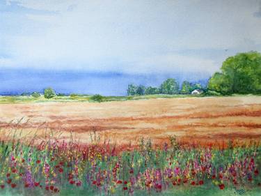 Field after Rain - Watercolor on Paper thumb