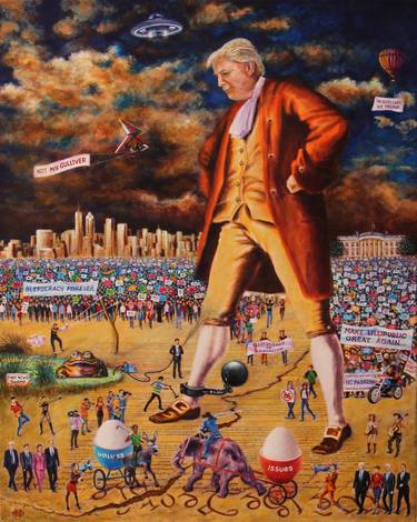 "Gulliver Trump in the divided land of Lillipublicans and Blefucrats" thumb
