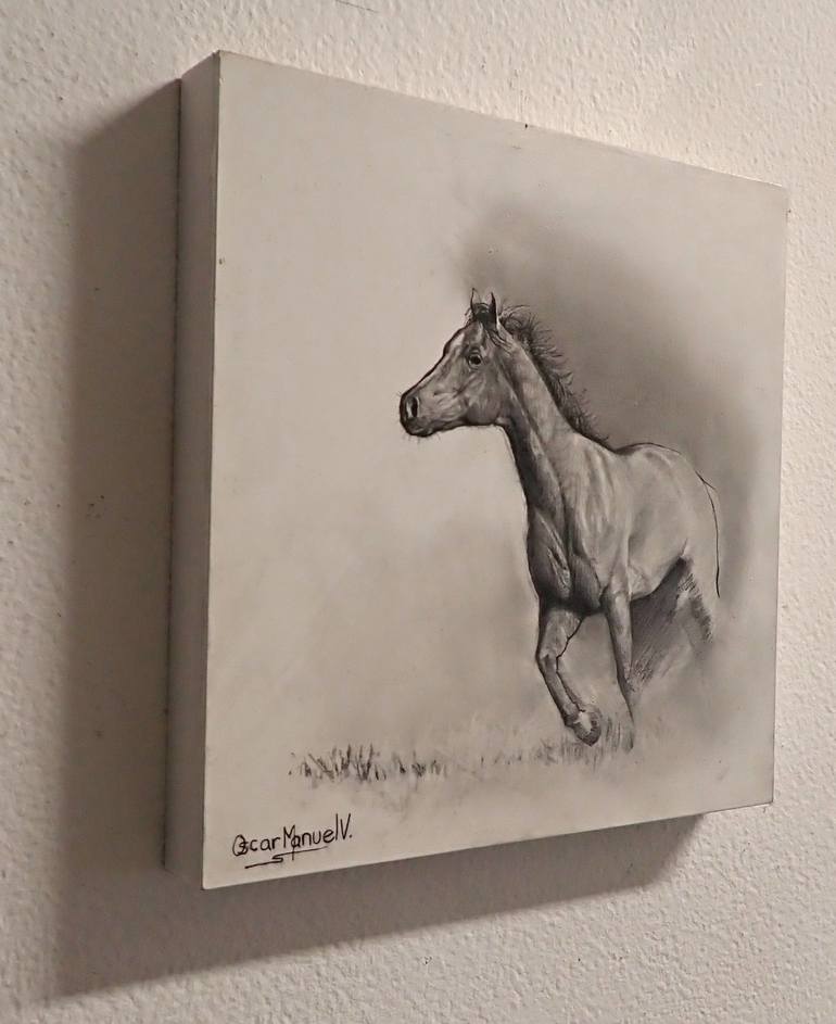 Original Realism Horse Drawing by Oscar Manuel Vargas