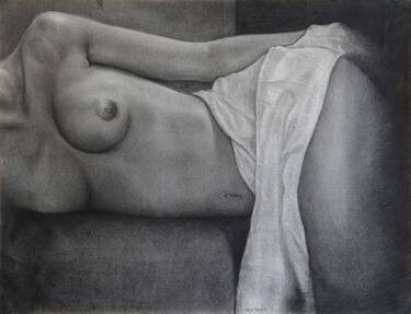 Original Fine Art Nude Drawings by Oscar Manuel Vargas