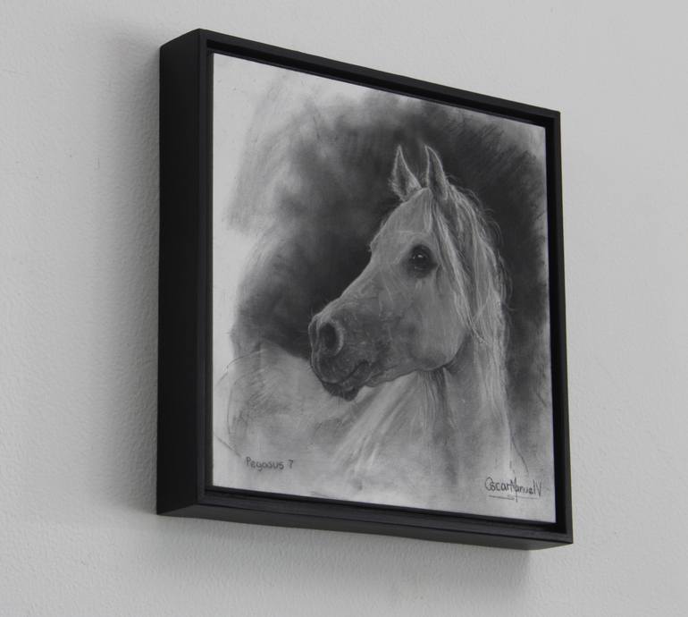 Original Figurative Horse Drawing by Oscar Manuel Vargas