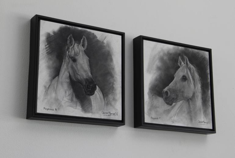 Original Figurative Horse Drawing by Oscar Manuel Vargas