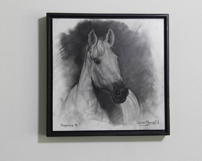 Original Fine Art Horse Drawing by Oscar Manuel Vargas