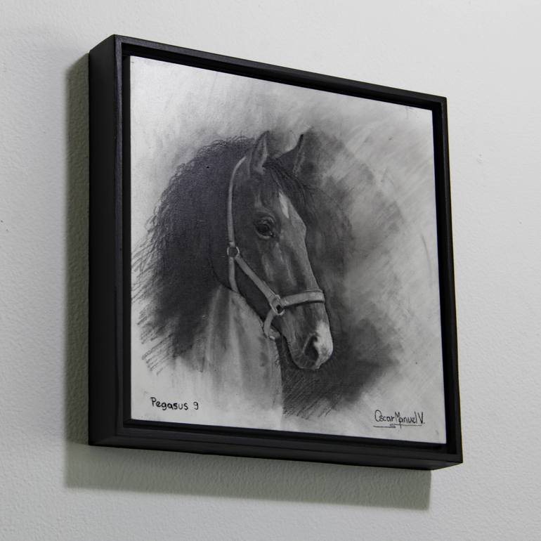 Original Figurative Horse Drawing by Oscar Manuel Vargas