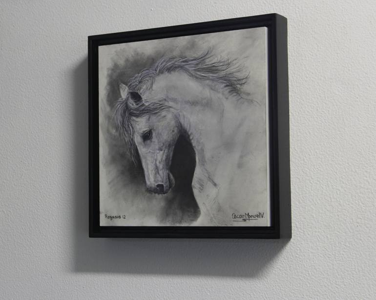 Original Figurative Horse Drawing by Oscar Manuel Vargas