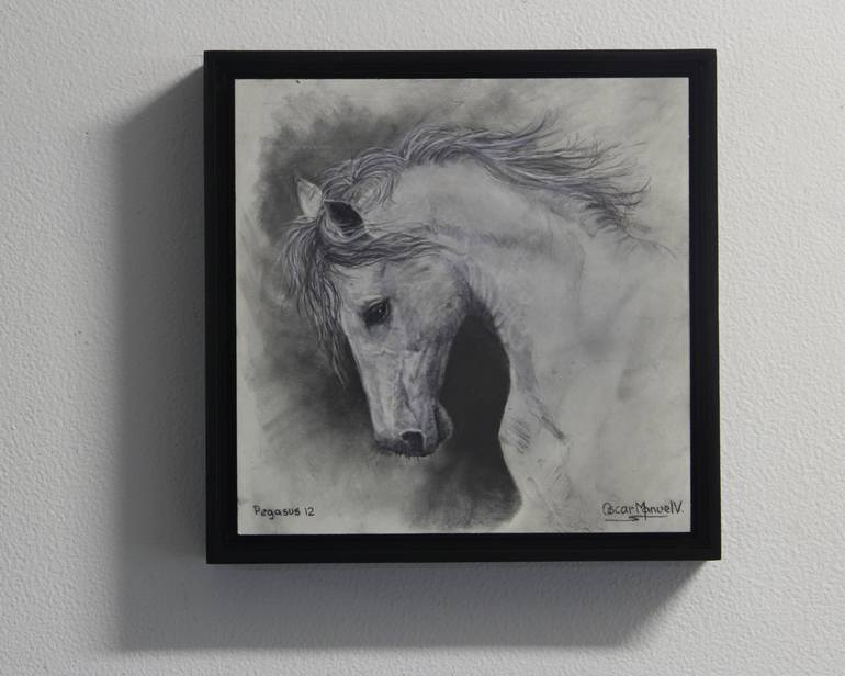 Original Figurative Horse Drawing by Oscar Manuel Vargas