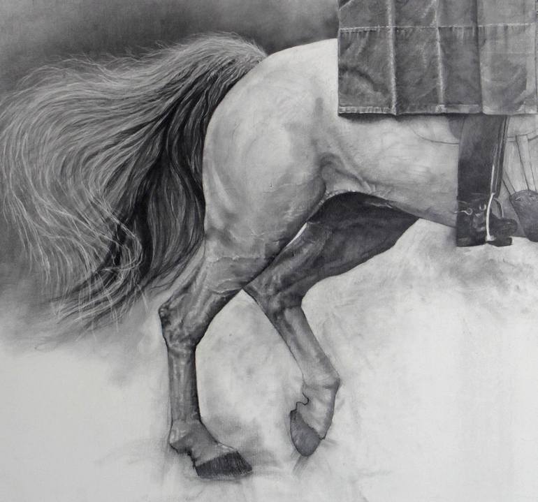 Original Fine Art Horse Drawing by Oscar Manuel Vargas