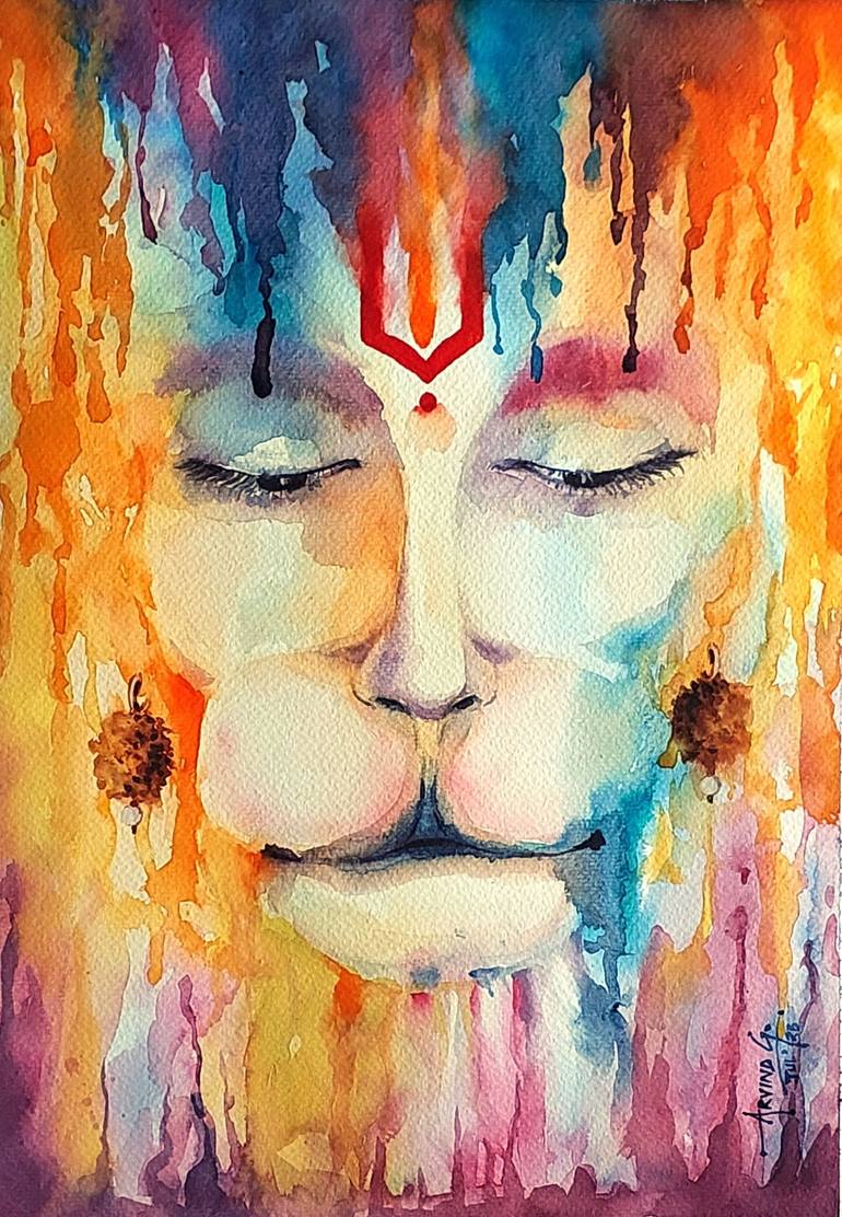 Lord Hanuman Ji Series Painting By Arvind Gairola Saatchi Art India