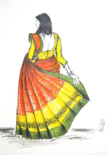 Original Abstract Expressionism Fashion Drawings by ARVIND GAIROLA