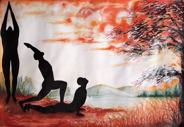 Beautiful Nature Painting Yoga Mat by Summaiya Shaikh - Pixels