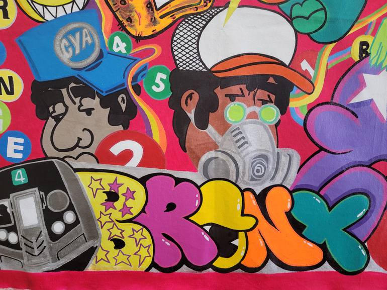 Original Modernism Graffiti Painting by Kevin Santos Nac Nak Nacstar