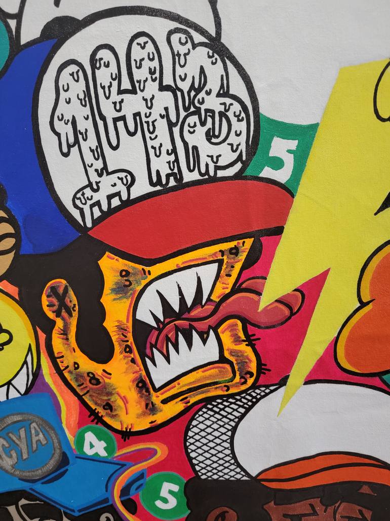 Original Modernism Graffiti Painting by Kevin Santos Nac Nak Nacstar
