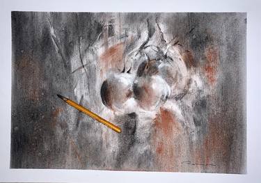 Charcoal and sanguine tomatos painting thumb
