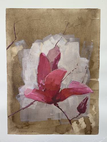 Print of Abstract Expressionism Floral Paintings by Norman Vila