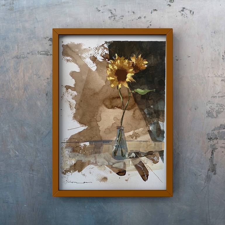 Original Illustration Floral Painting by Norman Vila