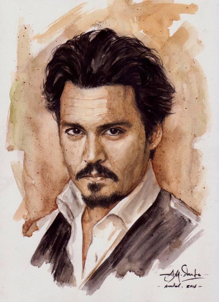 johnny depp drawing collage