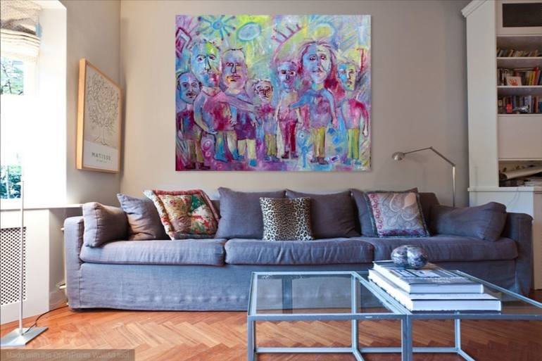 Original Expressionism People Painting by Pierre Lamont Dingley