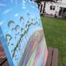 Oil on a deep edged canvas, sides continue the work. Ready to hang , no frame needed with a hook on the back.