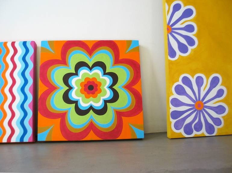 Original Illustration Geometric Painting by Sally Arnold