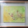 w of the framed work, in light boxed wood on a pale grey blue background