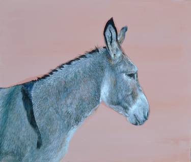donkey on a pink background thumb