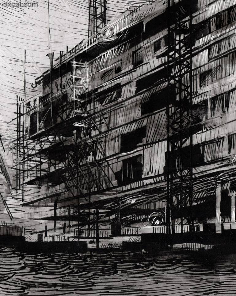 Original Expressionism Architecture Drawing by Thomas Schmall