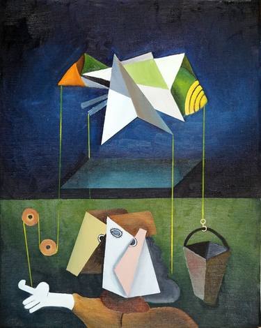 Original Cubism Animal Paintings by willy L'Eplattenier